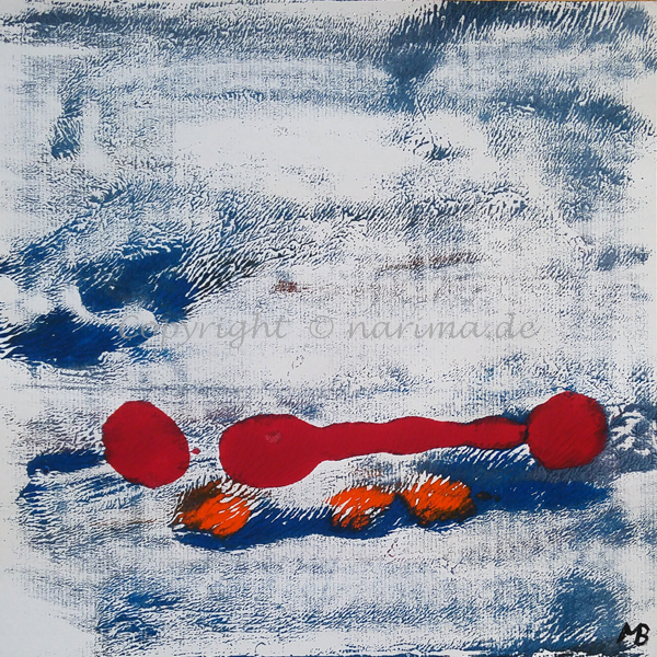 013 - Titel: Rot zählt - 2019 - Original: Acryl auf Papier - ca. 30 x 30 cm